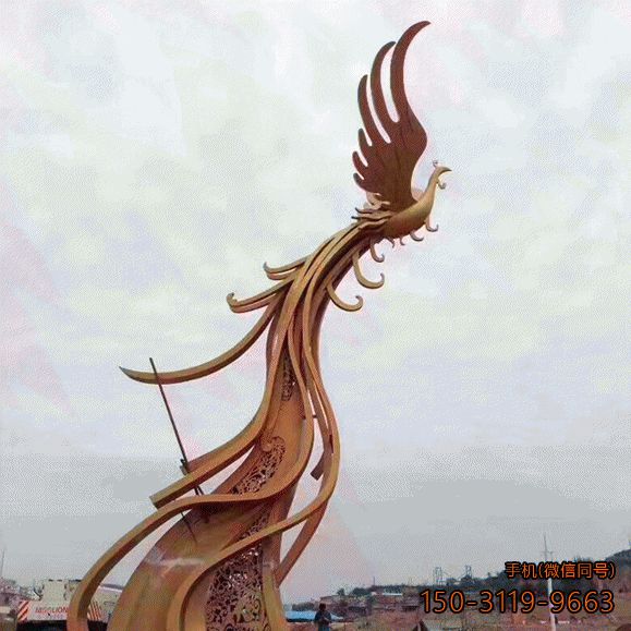 不銹鋼廣場(chǎng)鳳凰景觀(guān)_城市景區(qū)景點(diǎn)景觀(guān)雕塑