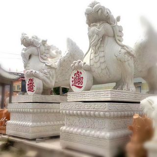 酒店漢白玉貔貅神獸石雕有什么寓意？