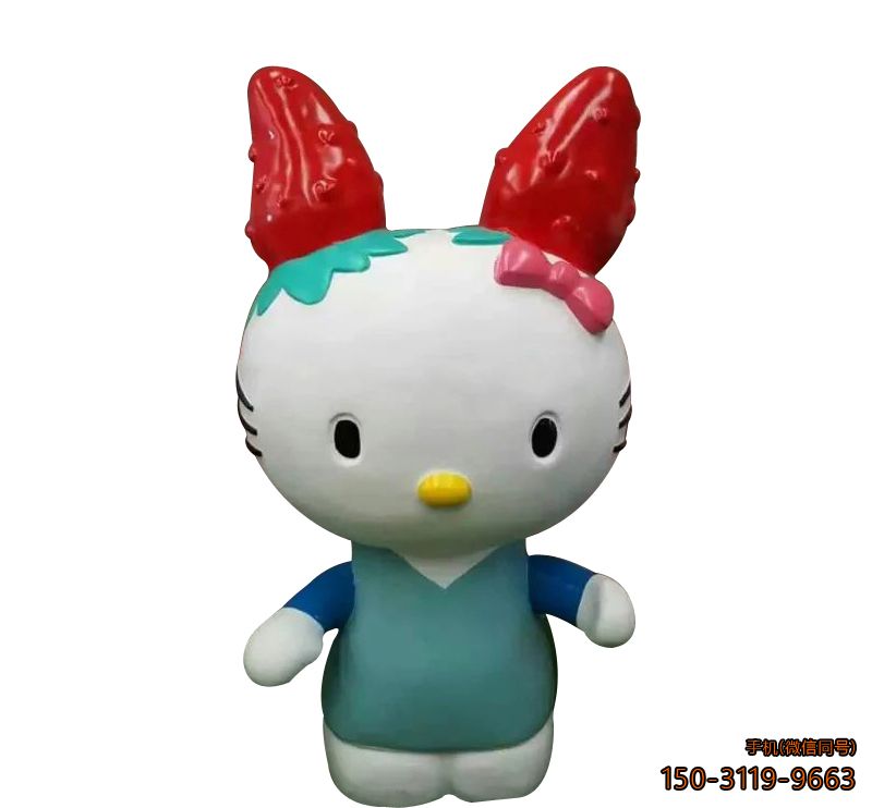 kitty貓_玻璃鋼游樂場(chǎng)卡通動(dòng)物雕塑