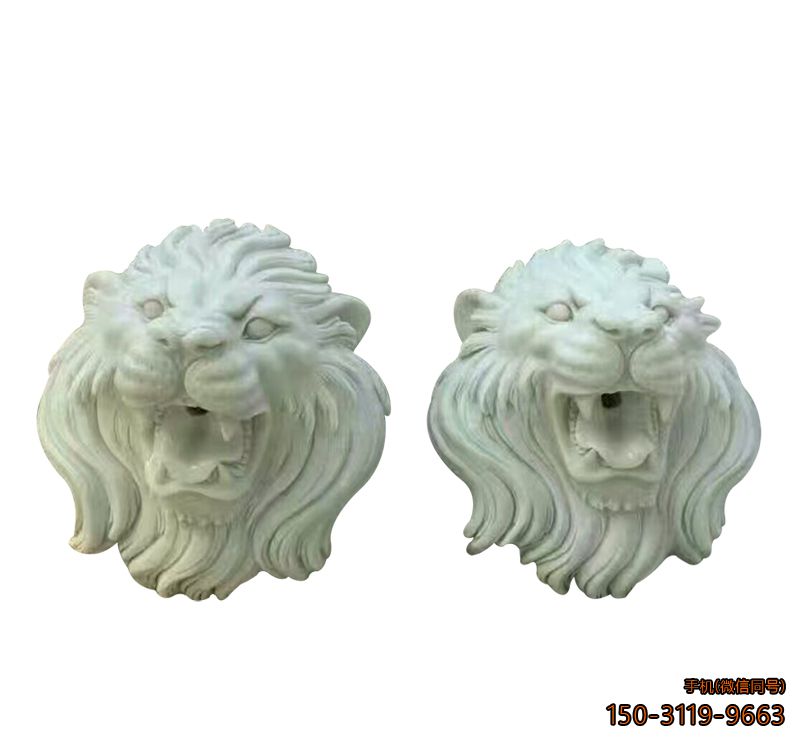 漢白玉獅子頭_公園動(dòng)物獅子雕塑