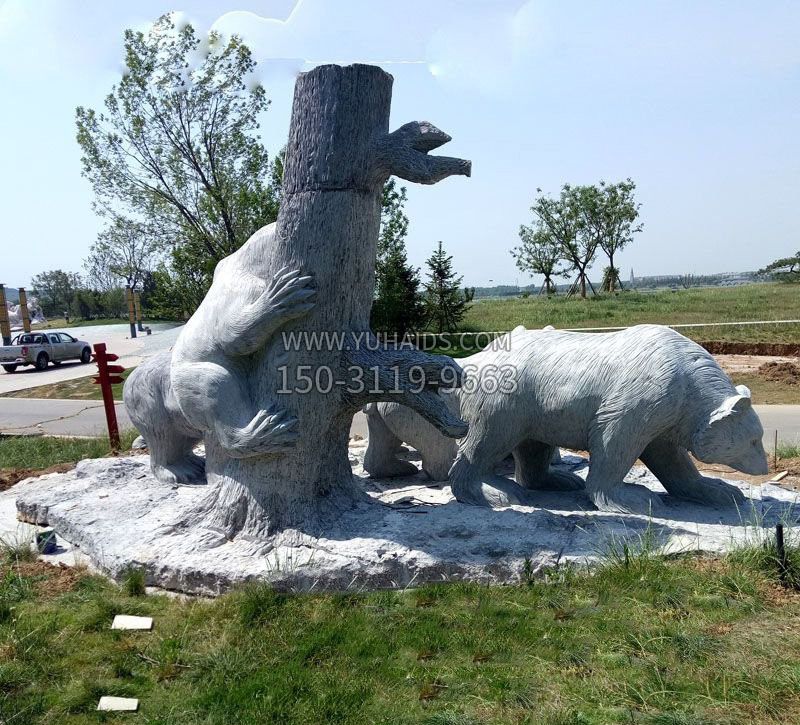 石雕狗熊公園動物雕塑 石雕狗熊公園動物雕塑