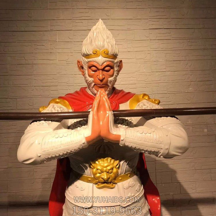 玻璃鋼彩繪創(chuàng)意動(dòng)漫人物孫悟空雕塑
