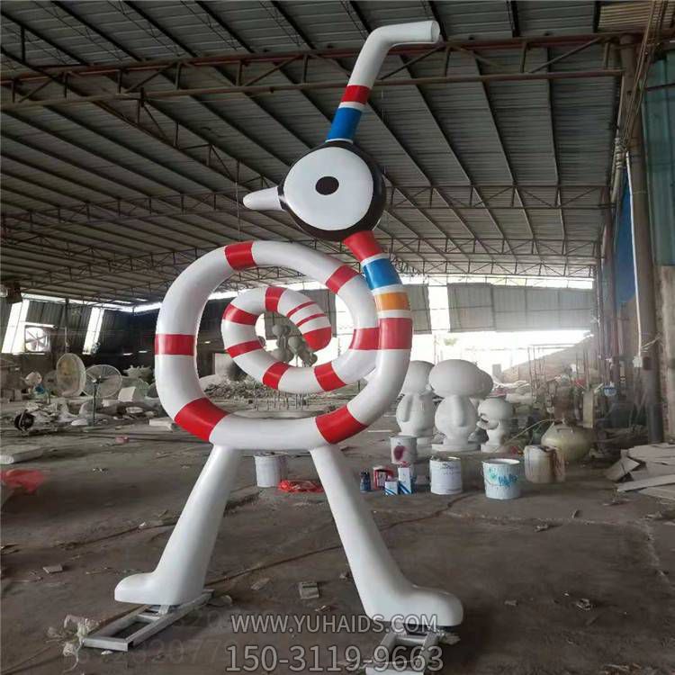 玻璃鋼創(chuàng)意鴕鳥動物小品景區(qū)園林?jǐn)[件雕塑