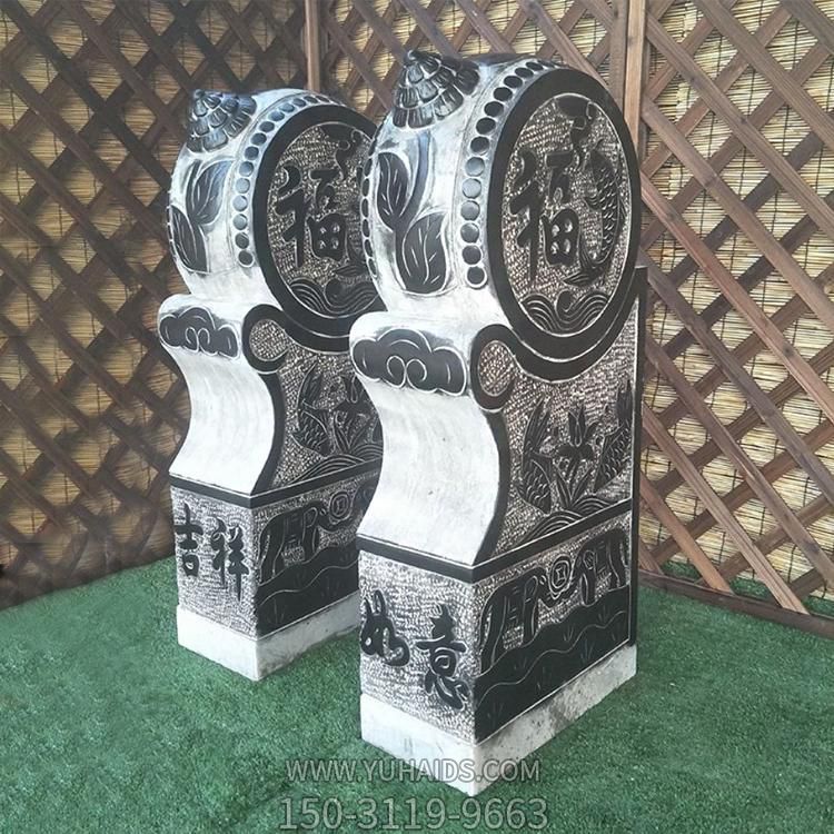 庭院門(mén)口青石石雕抱鼓石雕塑