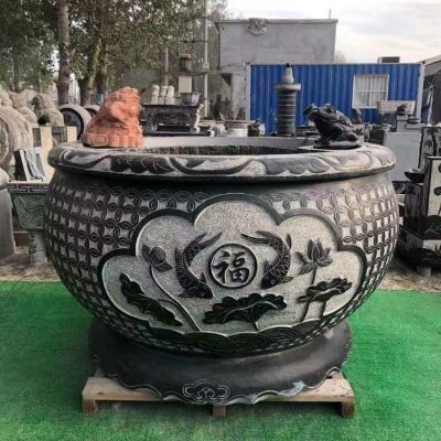青石大水缸，石雕缸