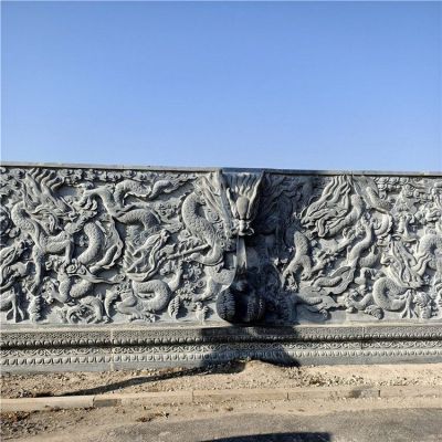 青石九龍壁大型寺廟、廣場影壁墻