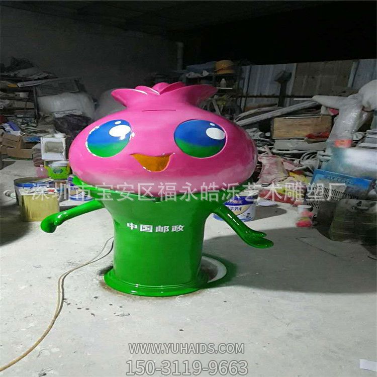 戶(hù)外玻璃鋼卡通玫瑰郵筒信箱玫瑰雕塑