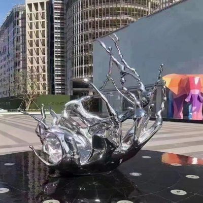 不銹鋼廣場(chǎng)戶(hù)外園林景觀海浪浪花擺件