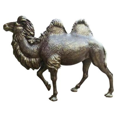 鑄銅駱駝動(dòng)物小品公園街道邊擺件雕塑