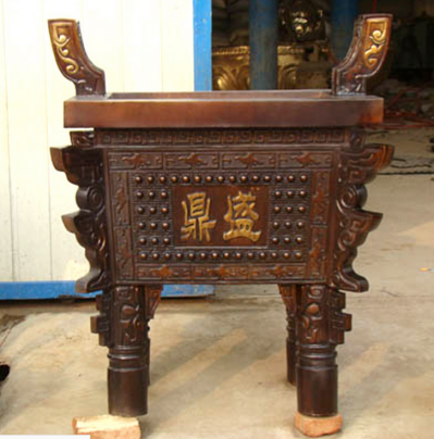 鼎盛銅鼎，雙耳四足方銅鼎