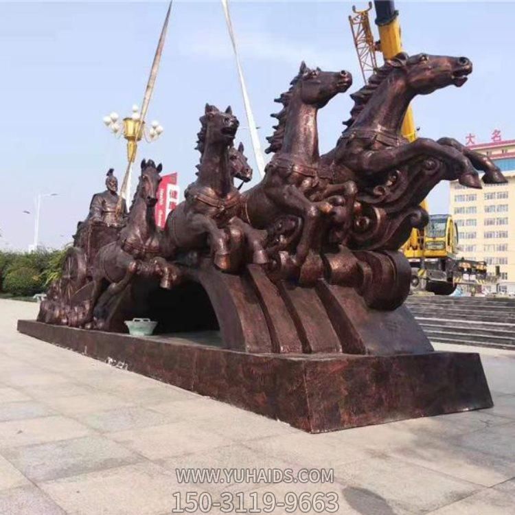 大型馬車雕塑，廣場馬拉車景觀雕塑