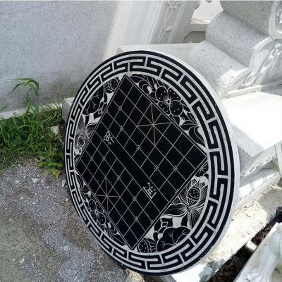 青石石桌，帶象棋棋盤傳統(tǒng)圖案石桌子