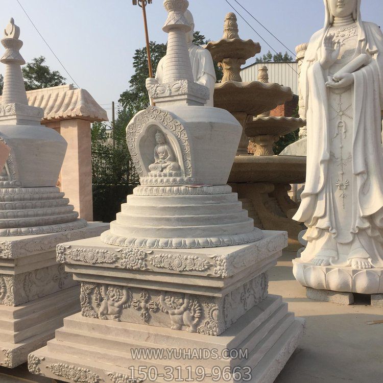 花崗巖石雕舍利塔 園林景觀(guān)石燈塔 寺廟藏族八寶塔 雕塑
