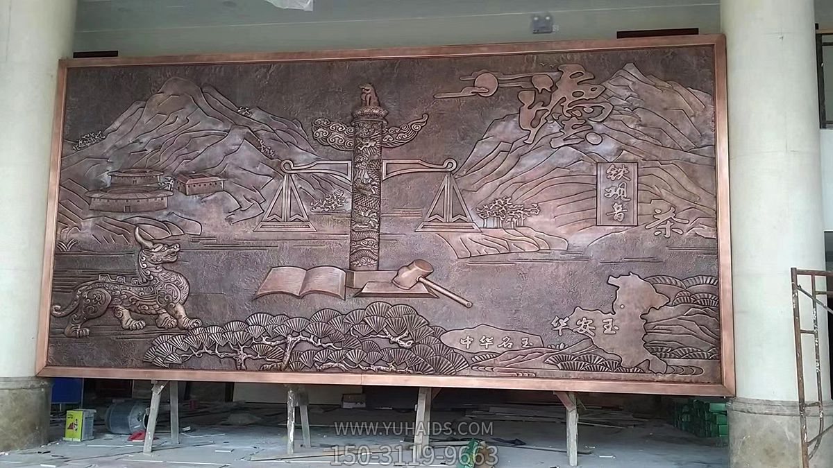 華安政務(wù)大廳地方主題浮雕，紫銅鍛造壁畫(huà)雕塑
