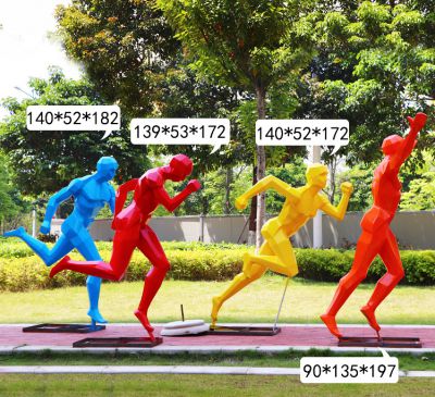 校園操場(chǎng)戶(hù)外玻璃鋼運(yùn)動(dòng)跑步人物雕塑