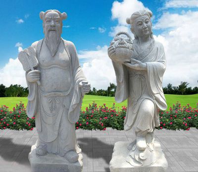 戶(hù)外景區(qū)大理石石雕神佛太上老君雕塑