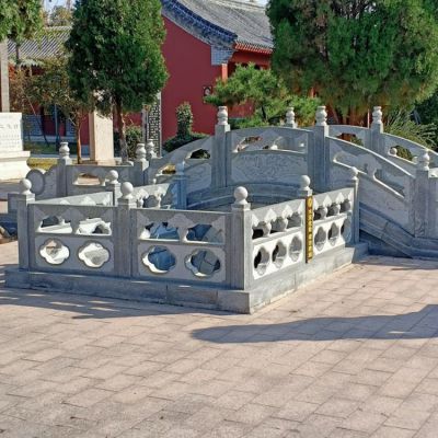 花崗巖石雕小橋，橋欄桿護欄
