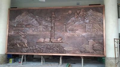 華安政務(wù)大廳地方主題浮雕，紫銅鍛造壁畫