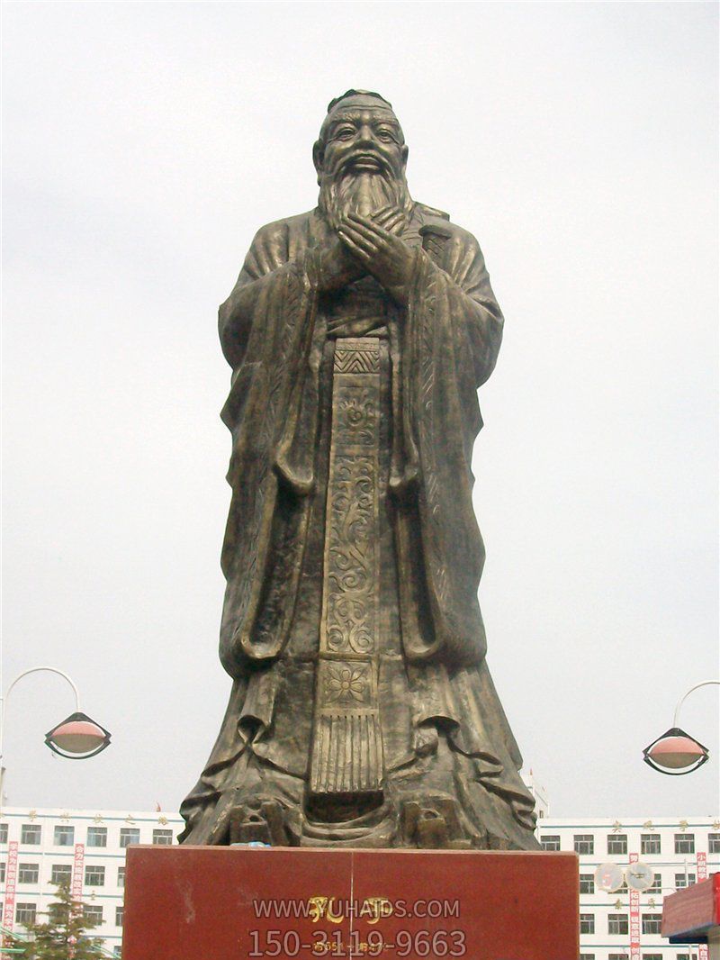 廣場學(xué)?？鬃庸糯鷼v史名人銅雕塑景觀小品