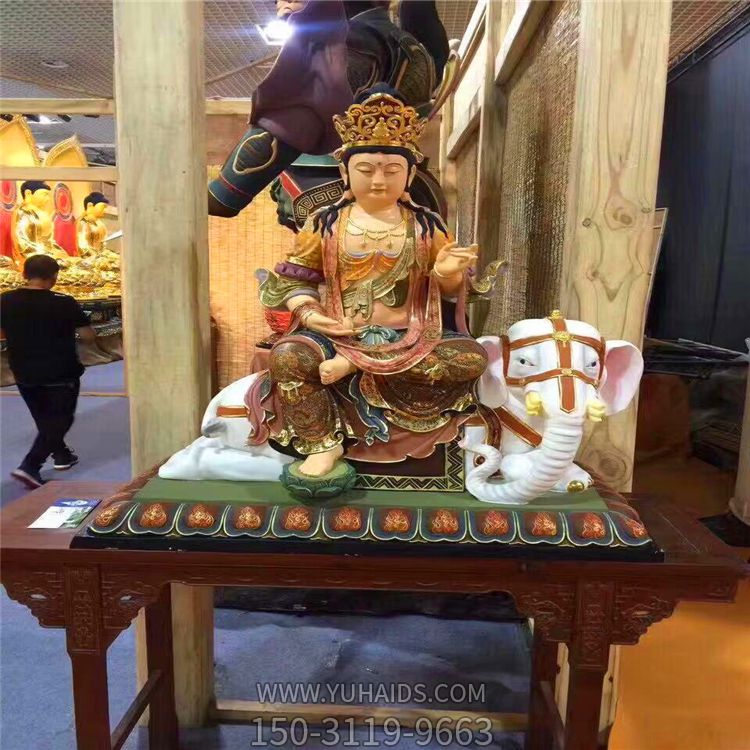 寺廟玻璃鋼樹(shù)脂菩薩文殊普賢雕塑
