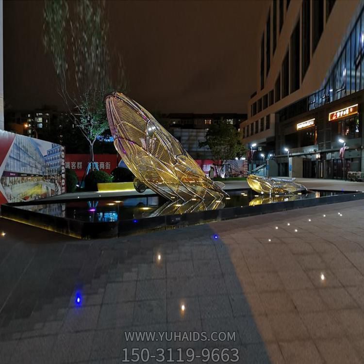 戶(hù)外廣場(chǎng)不銹鋼創(chuàng)意抽象夜晚照明工藝品擺件雕塑