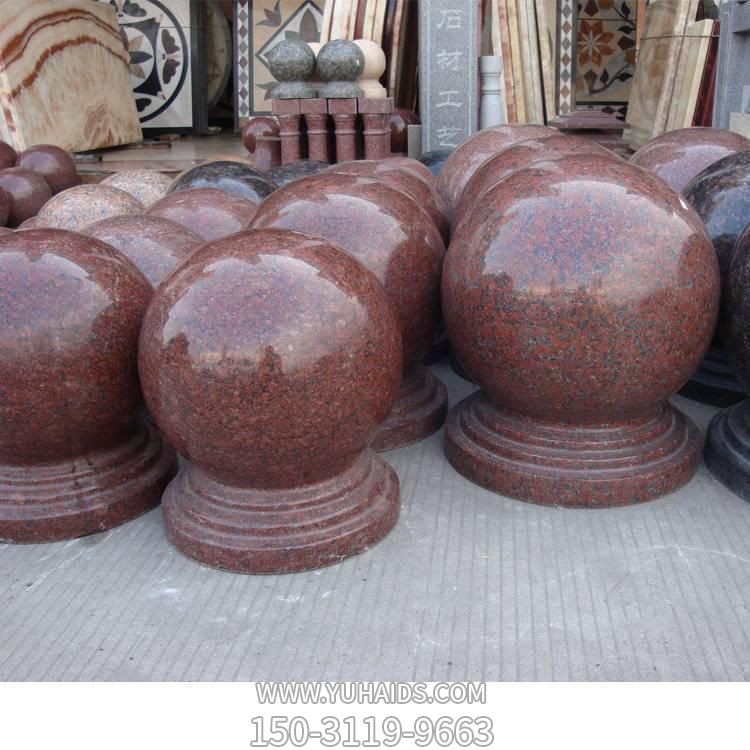 大理石廣場阻車石 學(xué)校景點(diǎn)花崗巖石球擺件雕塑