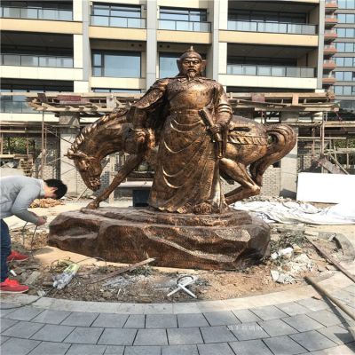 岳飛銅雕，玻璃鋼仿銅歷史名人，民族英雄人物雕塑
