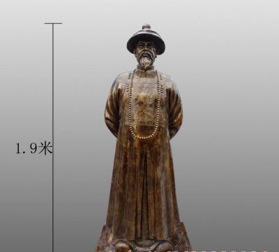 觀(guān)光景區(qū)擺放晚清朝硝煙英雄純銅雕像