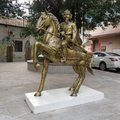 古代將軍，騎馬人物銅雕