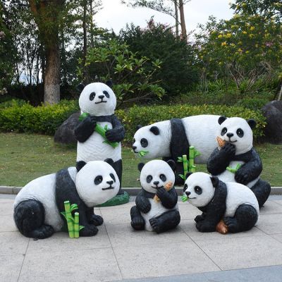 玻璃鋼熊貓，仿真熊貓