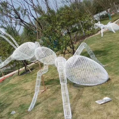 不銹鋼螞蟻，鐵藝網(wǎng)格螞蟻景觀擺件