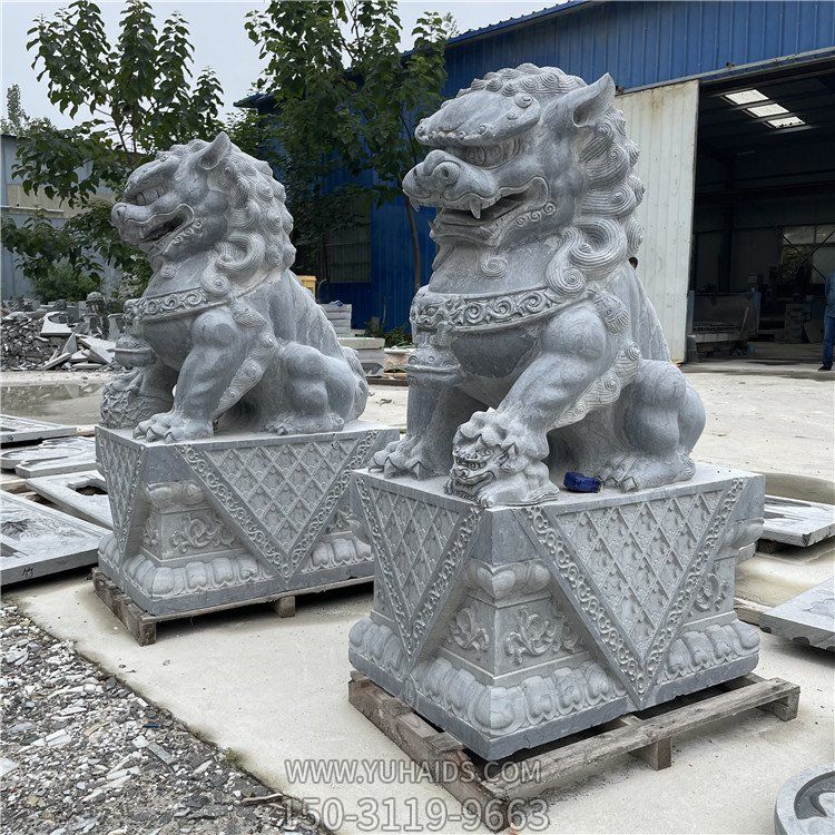青石大獅子，2米5高大門鎮(zhèn)宅石雕獅子雕塑