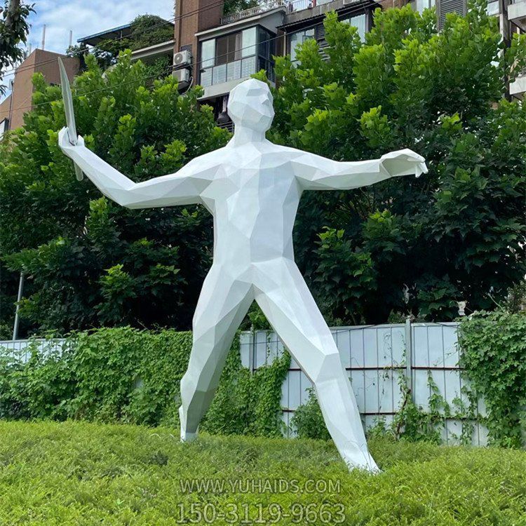 擲標(biāo)槍，玻璃鋼抽象運(yùn)動(dòng)人物雕塑