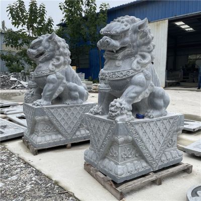 青石大獅子，2米5高大門(mén)鎮(zhèn)宅石雕獅子