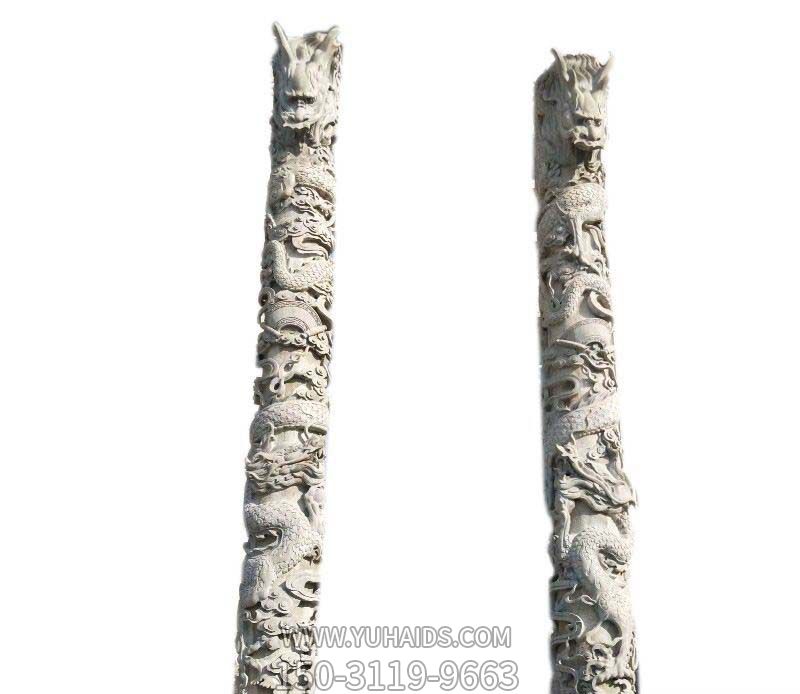 龍柱雕塑-學(xué)院廣場(chǎng)大理石龍柱景觀石雕