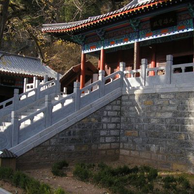 石雕欄桿，寺廟臺階欄桿扶手