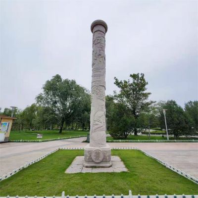 戶(hù)外公園大理石石雕大型文化柱