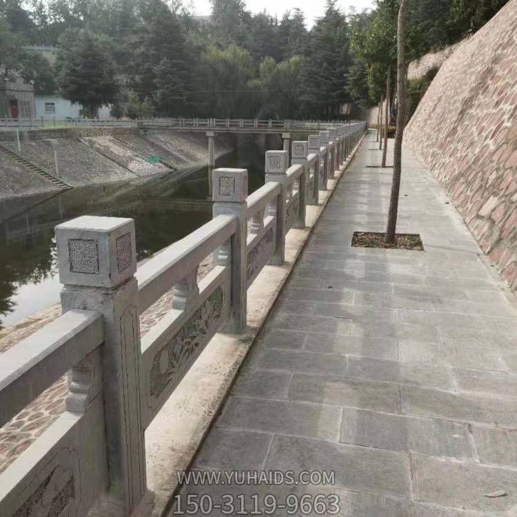 城市河道護欄石欄桿，花崗巖石刻欄桿雕塑