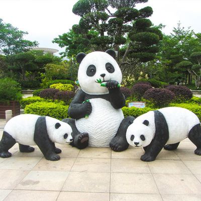 玻璃鋼仿真熊貓，尺寸大小，樣色樣式都可定制