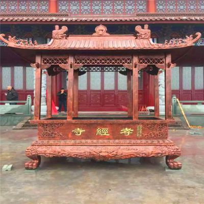 黃銅鑄造長(zhǎng)形寺院戶(hù)外擺放上香燒紙香爐