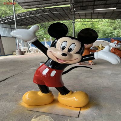米老鼠玻璃鋼卡通人物雕塑，幼兒園游樂(lè)園動(dòng)漫人物擺件