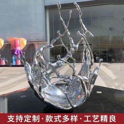 海洋公園水滴美陳展示擺件 不銹鋼304鋼戶(hù)外景觀雕塑