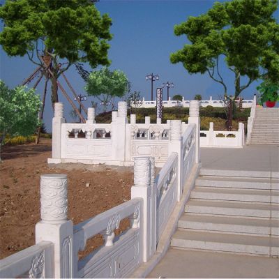 公園景點(diǎn)樓梯臺階大理石雕刻鏤空防護(hù)扶手欄桿