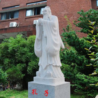 校園孔子像，漢白玉大理石石刻孔子