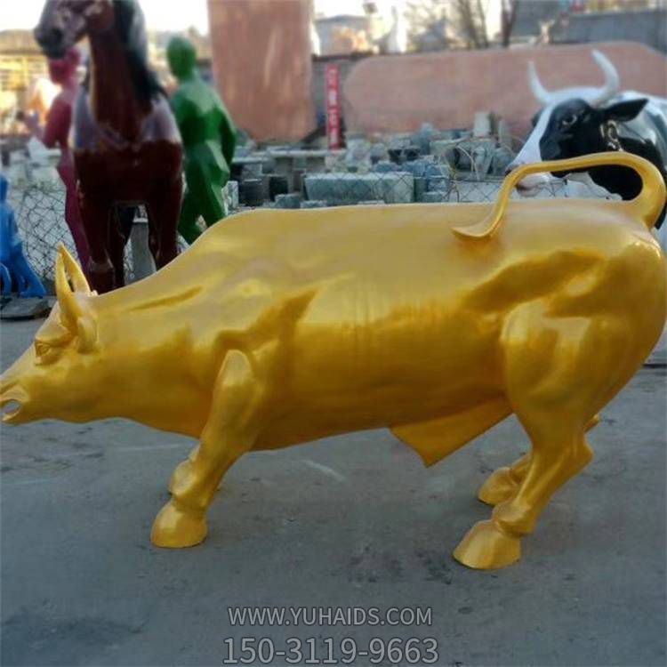 城市廣場(chǎng)大型戶外華爾街牛雕塑