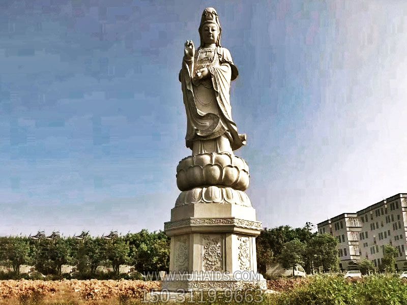 戶(hù)外景區(qū)大理石石雕觀音菩薩雕塑