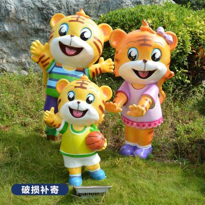 玻璃鋼卡通老虎，彩繪老虎