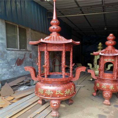 宗祠寺院戶(hù)外擺放焚經(jīng)化寶鑄銅香爐