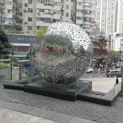 不銹鋼鏤空球，水景裝飾景觀雕塑