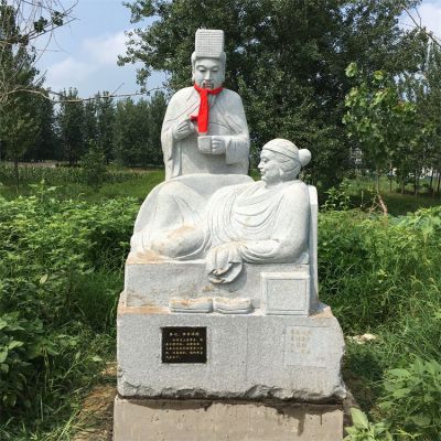 24孝故事人物，親嘗湯藥人物石雕
